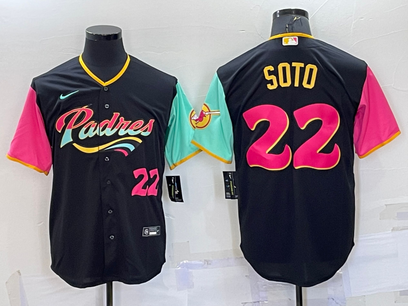 Men's San Diego Padres Juan Soto #22 Black Stitched Jersey